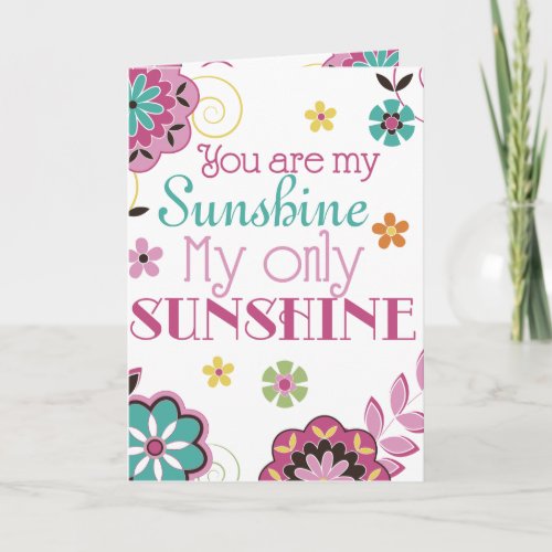 You are My Sunshine 3 Panel Greeting Card