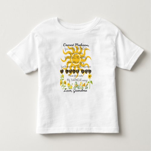 You Are My Sunshine Add Name Toddler T_shirt