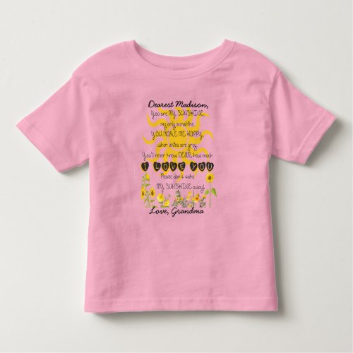 You Are My Sunshine Add Name Toddler T_shirt