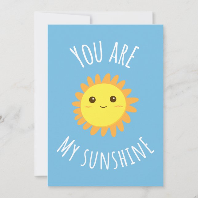 'You Are My Sunshine' Adorable Sun Design  Thank You Card (Front)