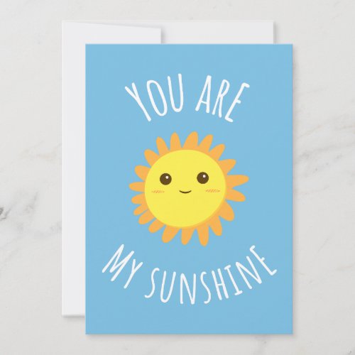 You Are My Sunshine Adorable Sun Design  Thank You Card