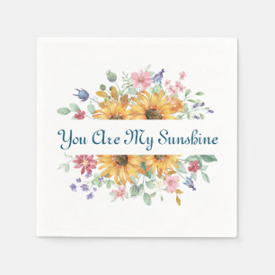 You Are My Sunshine and Sunflower Quote Napkins