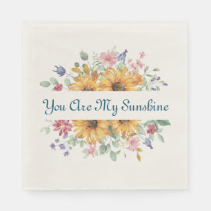 You Are My Sunshine and Sunflower Quote Napkins