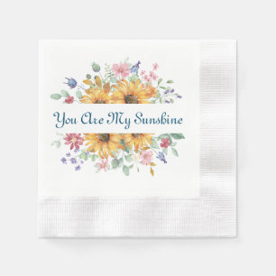 You Are My Sunshine and Sunflower Quote Napkins