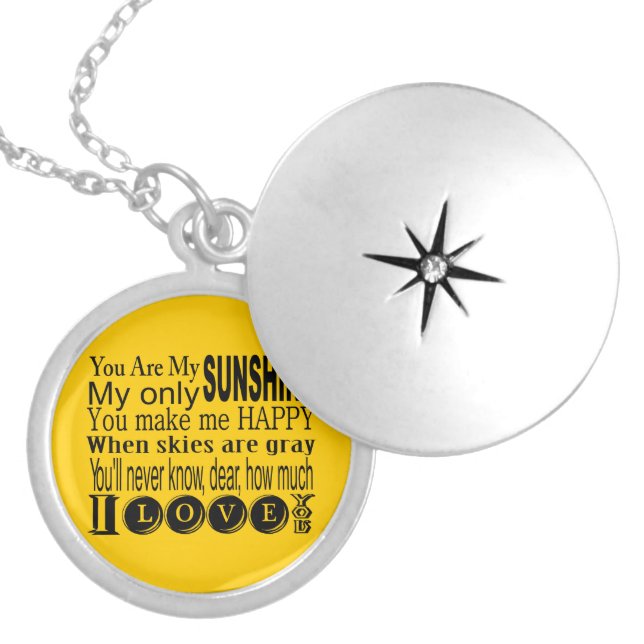You Are My Sunshine Apparel and Gifts Silver Plated Necklace (Front)