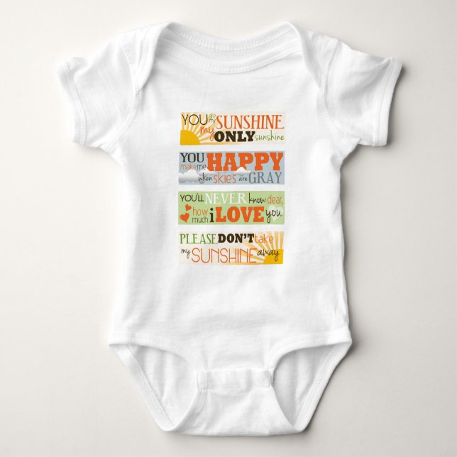 You Are My Sunshine Baby Bodysuit (Front)