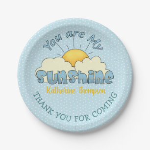 You Are My Sunshine Baby Boy Shower  Paper Plates