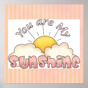 You are My Sunshine Baby Girl Art Print Poster