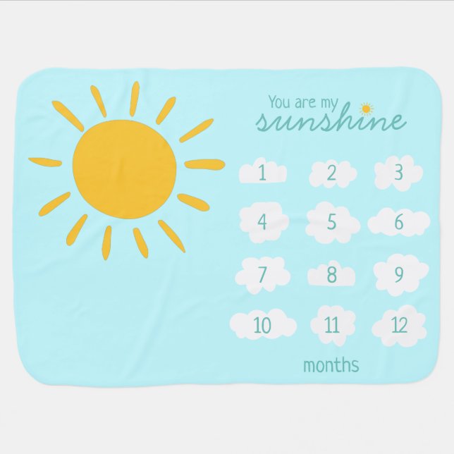 You Are My Sunshine Baby Milestone Blanket (Horizontal)