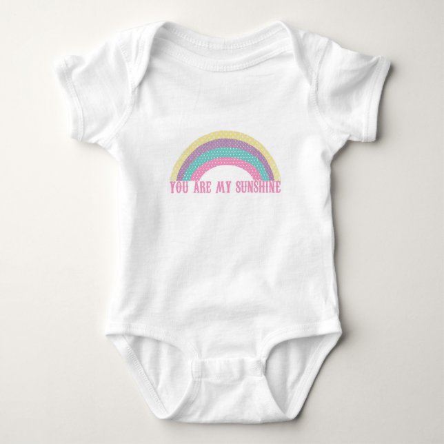 You Are My Sunshine Baby Romper, Rainbow Baby Bodysuit (Front)