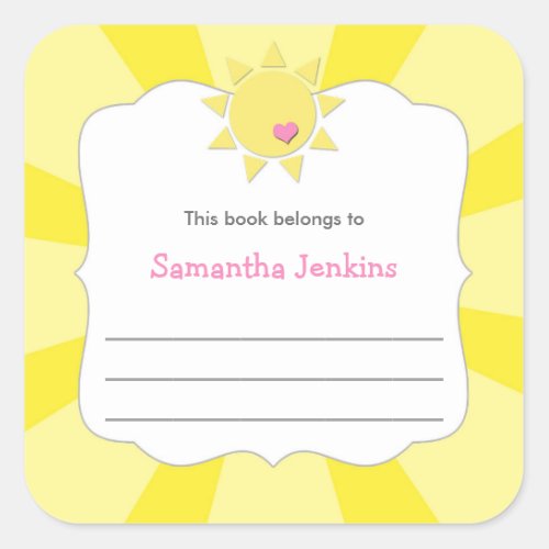 You are my sunshine baby shower bookplates