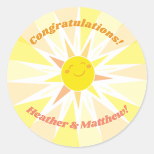 You are my Sunshine Baby Shower Classic Round Sticker