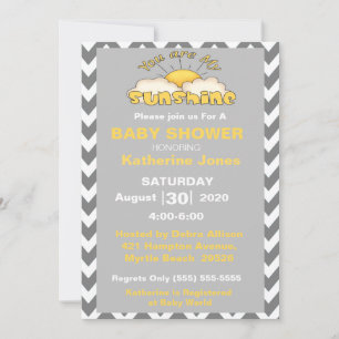 You Are My Sunshine Baby Shower Invitation