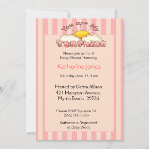 You Are My Sunshine Baby Shower Invitation