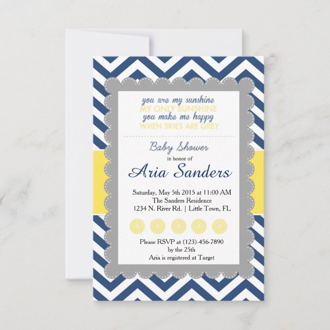 You Are My Sunshine Baby Shower Invitation (Front)