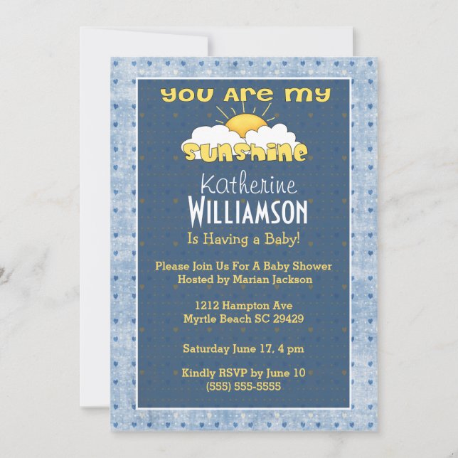 You Are My Sunshine Baby Shower Invitation (Front)
