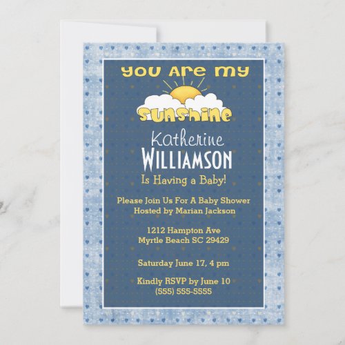 You Are My Sunshine Baby Shower Invitation