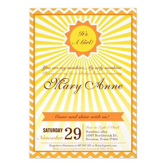 You Are My Sunshine Baby Shower Invitation Zazzle Com