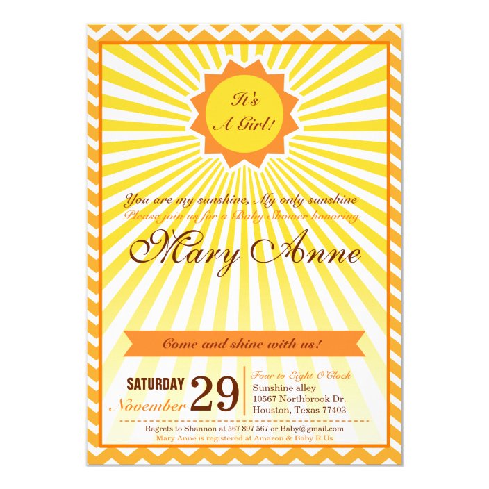 you are my sunshine baby shower invitations