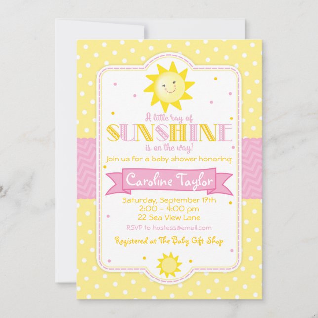 You are My Sunshine Baby Shower Invitation (Front)