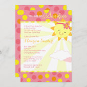 You Are My Sunshine Baby Shower Invitations - Girl (Front/Back)