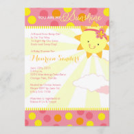 You Are My Sunshine Baby Shower Invitations - Girl