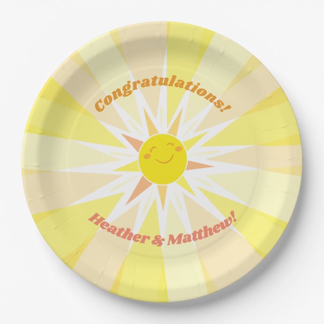 You are my Sunshine Baby Shower  Paper Plates (Front)