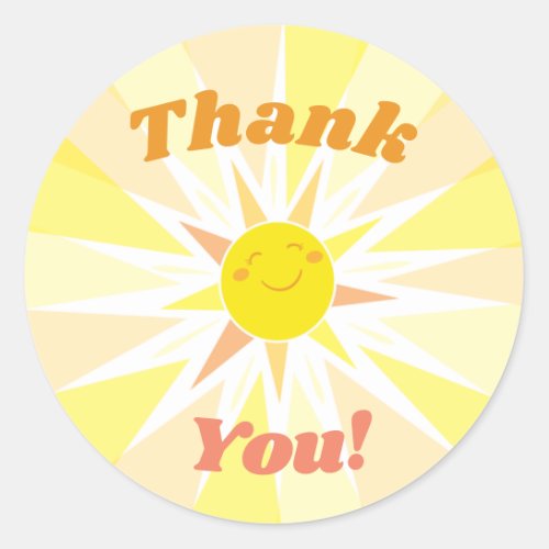 You are my Sunshine Baby Shower Thank You Classic Round Sticker