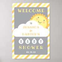 You Are My Sunshine Baby Shower Welcome Sign