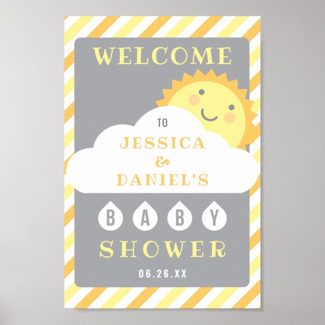 You Are My Sunshine Baby Shower Welcome Sign (Front)