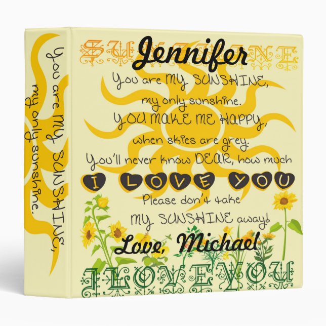You Are My Sunshine Binder (Front/Spine)