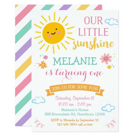 You Are My Sunshine Birthday Invitation Summer Invitation Zazzle Com
