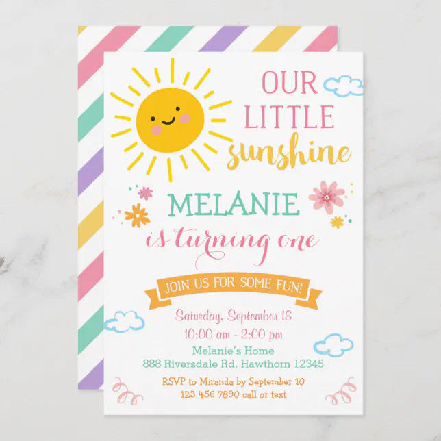 You are my sunshine birthday invitation, summer invitation | Zazzle
