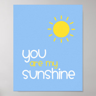 Word Art Baby Posters Zazzle You Are My Sunshine Blue Nursery Art Decor