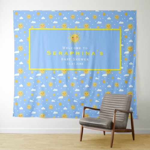 You Are My Sunshine Blue  Yellow Baby Backdrop