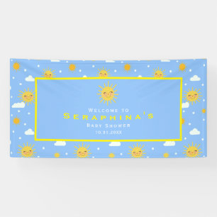 You Are My Sunshine Blue & Yellow Baby Shower Banner