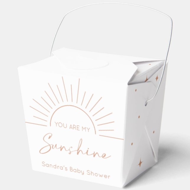 You Are My Sunshine Boho Baby Shower Favor Boxes (Front)