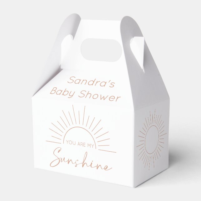 You Are My Sunshine Boho Baby Shower Favor Boxes (Front Side)