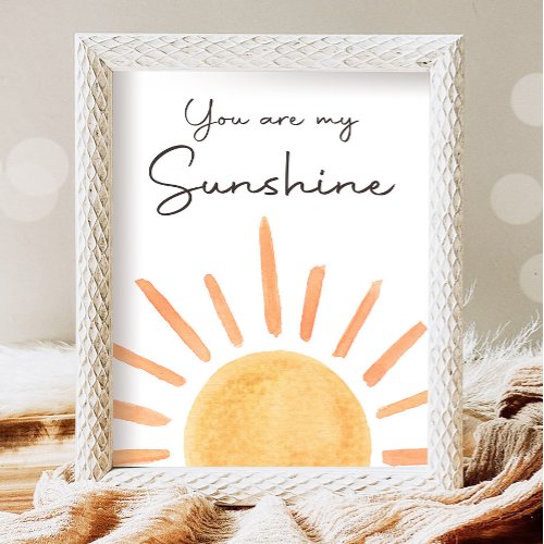 You Are My Sunshine Boho Little Sunshine Birthday Poster