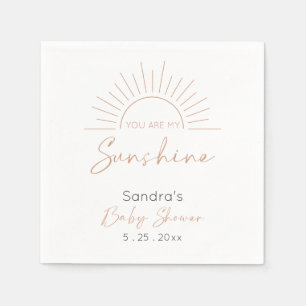 You Are My Sunshine Boho Modern Baby Shower Napkins