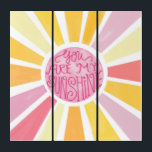 You Are My Sunshine Bright Watercolor Baby Gift Triptych<br><div class="desc">This cheery, delightful print will add a splash of color to your child’s room, playroom, or even adult spaces in your home!</div>