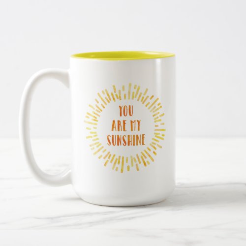 You are my Sunshine Bright Watercolor Two_Tone Coffee Mug