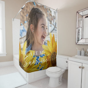 You Are My Sunshine Bright Yellow Sunflower Photo Shower Curtain