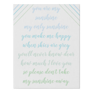 "You Are My Sunshine" Canvas Print
