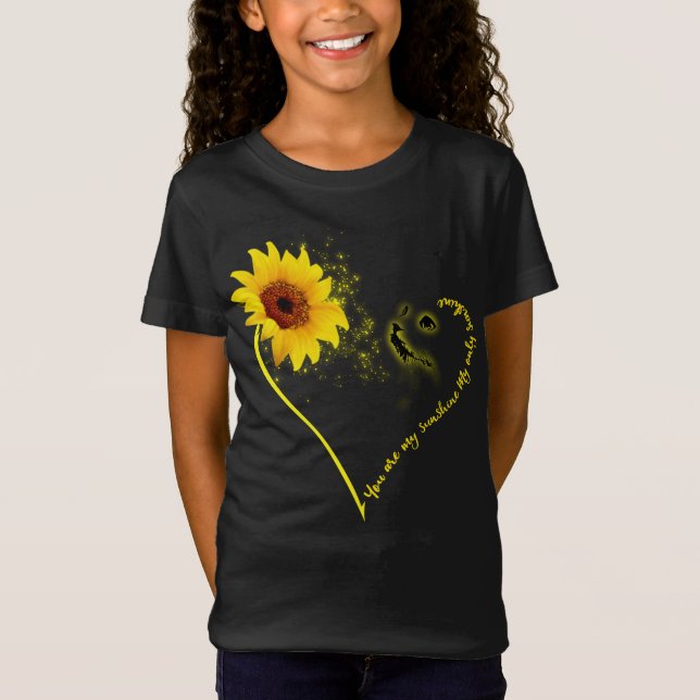 You Are My Sunshine Cat, Cat And Sun Flower Gift T-Shirt (Front)