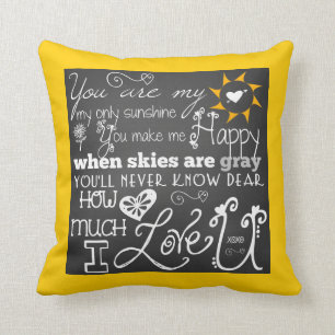 You Are My Sunshine Chalkboard Look Pillow