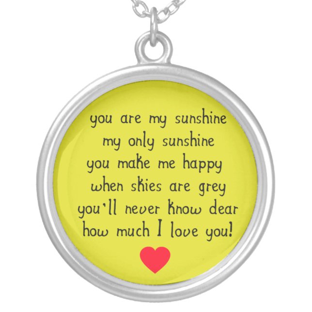 You Are My Sunshine Charm Necklace (Front)