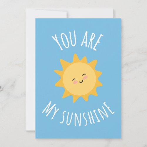  You Are My Sunshine Cheerful Sun Design  Cute  Thank You Card