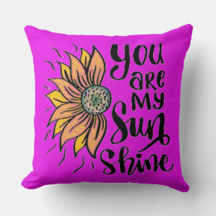 You Are My Sunshine Cotton Throw Pillow