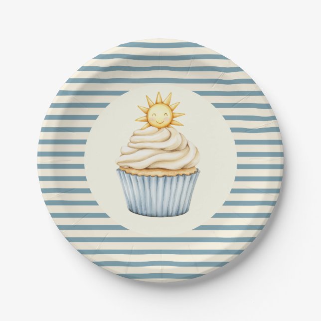 You Are My Sunshine Cupcake Baby Shower  Paper Plates (Front)